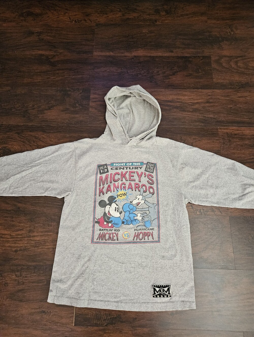 The DISNEY Store Sweatshirt Large Graphic Mickey's Fight Of The Century Hoodie